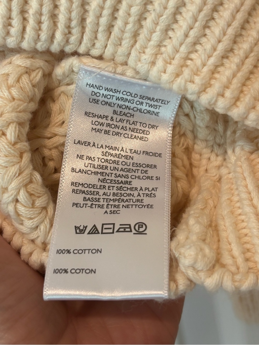 Free People Frankie Cable Cotton Sweater Ivory Medium - Picture 11 of 12